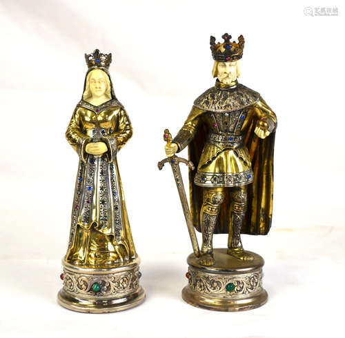 Two Germany Sterling Silver King & Queens