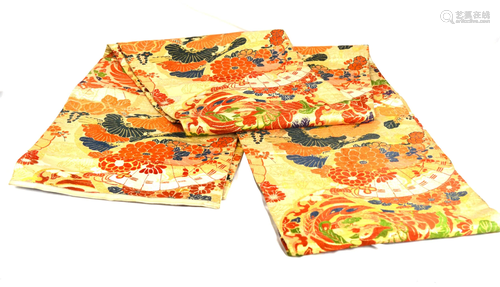 Japanese Silk Embroidered Kimono Belt