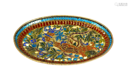 Russian Plique & Jour Oval Dish