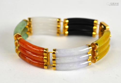 14K Gold & Jade Bracelet