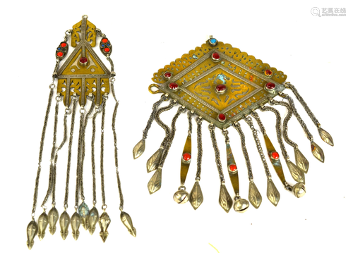 Two Turkmen Silver Pendants