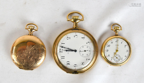 Three Elgin Gold Pocket Watches