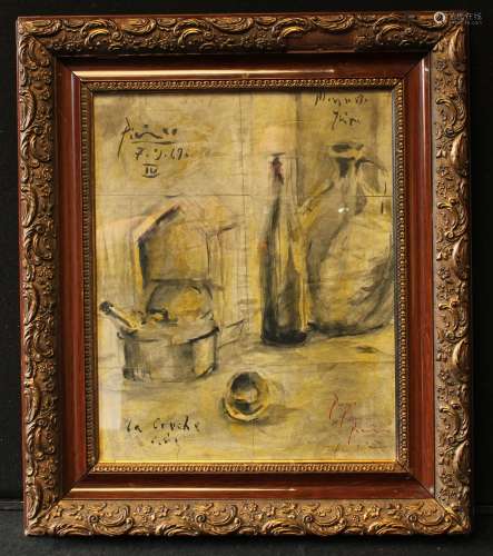 After Picasso La Cruelle titled, on paper, 40cm x 33cm