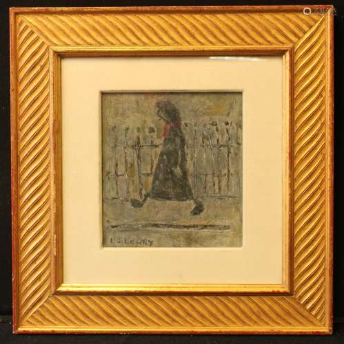 After Laurence Stephen Lowry Women Walking signed, 24cm x 22...