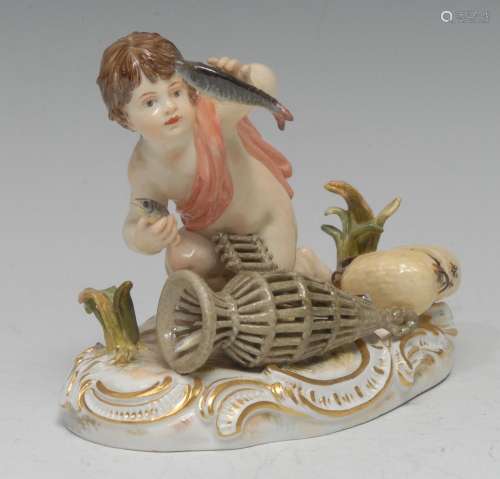 A Meissen figure, emblematic of water from the four elements...