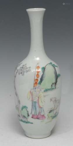 A 19th century Chinese Kiangsi vase, decorated with a travel...