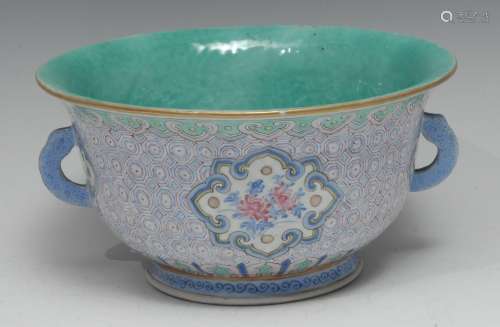 A Chinese flared circular bowl, brightly painted in polychro...