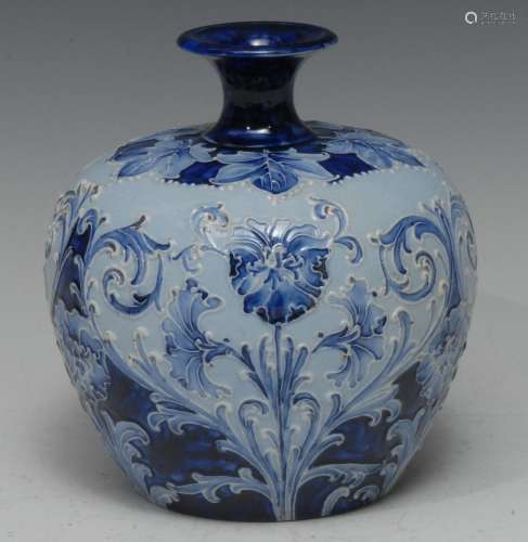 A James Macintyre Florian Ware globular vase, tube lined wit...