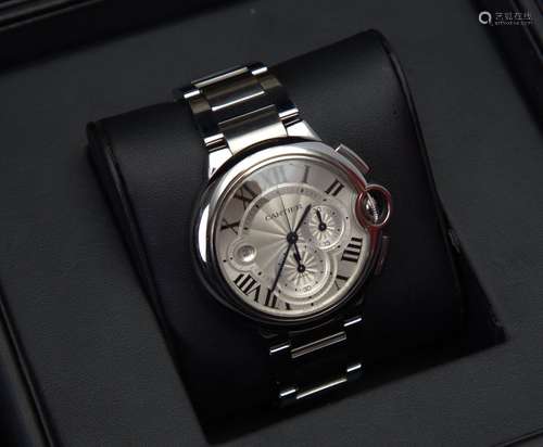 Cartier-Herrenarmbanduhr Ballon Bleu, Chronograph.