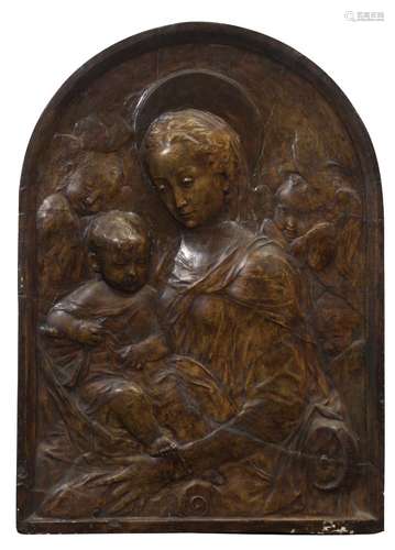 Großes Wandrelief Madonna mit Kind