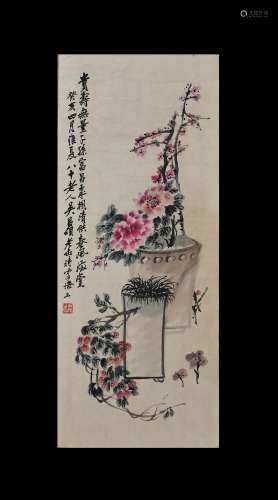 Wu Changshuo Inscription, Flowers and Birds Painting