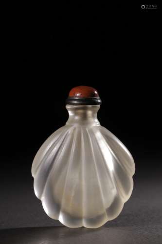 Qing Dynasty Period, Natural White Crystal Snuff Bottle