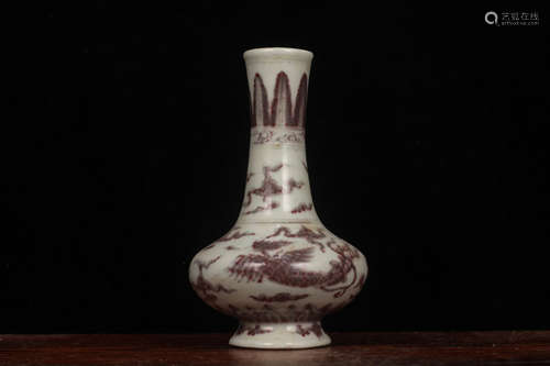 Ming Dynasty Chenghua Period Mark, Underglaze Red Glaze Phoe...