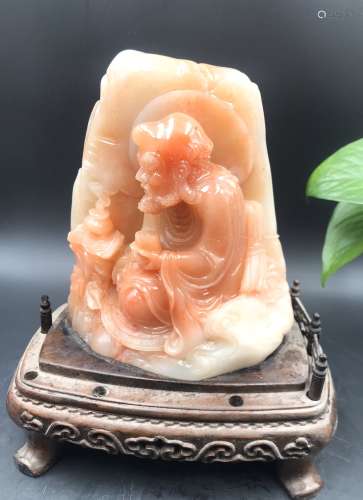China Shoushan Stone Arhat Ornament