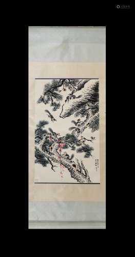 Yang Cun Inscription, Vertical-Hanging Squirrel Painting