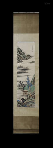Wu Hufan Inscription, Vertical-Hanging Landscape Painting