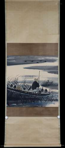 Vertical Painting : Ospreys  by Lin Fengmian, Modern Times