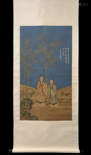 Vertical Painting : Passing Plum Branch in Bamboo Grove  by ...