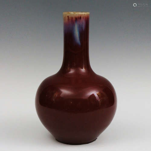 Red Globular Vase , Lang Kiln,Qing Dynasty