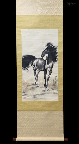 Vertical Painting : Horse  by Xu Beihong , Modern Times