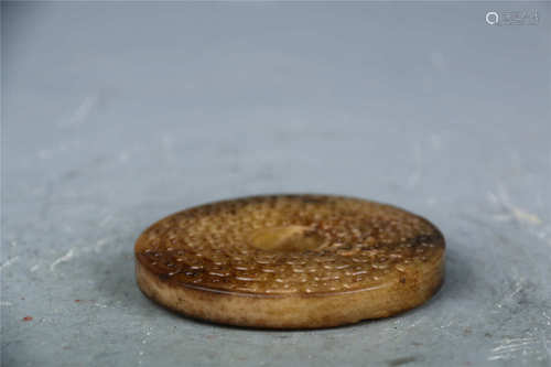 Ancient Jade Bi-disk with Cirrus Cloud Pattern