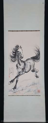 Vertical Painting :Galloping Horse  by Xu Beihong , Modern T...