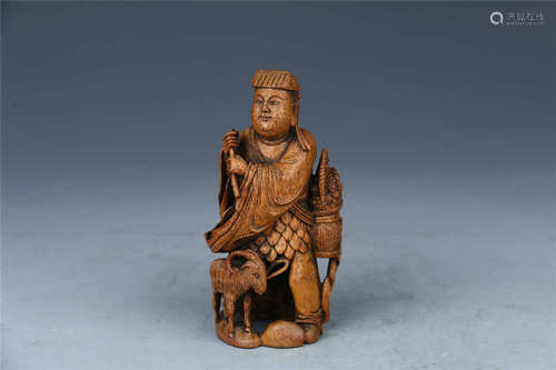 Old Bamboo Figure Ornament