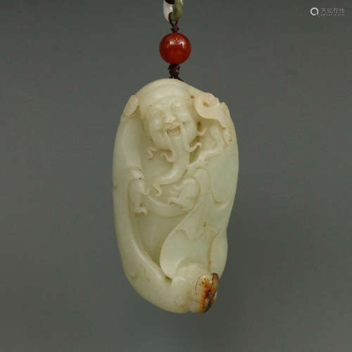 Tallow Jade Ornamnt with Figure Design