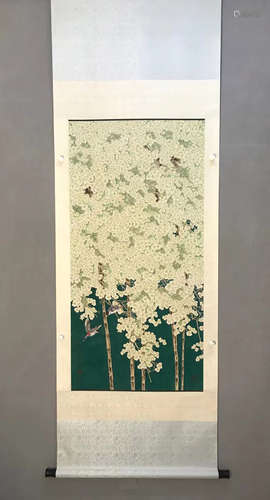 Vertical Painting :   Flowers and Birds  by Zhou Yansheng , ...