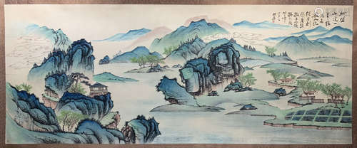 Unframed Landscpae Painting  by Zhang Daqian ,Modern Times