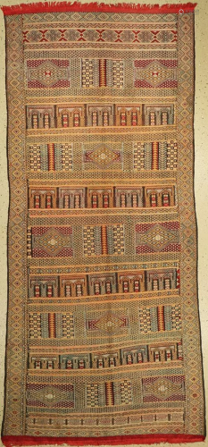 Moroccan kilim, approx. 50 years, cotton, approx. 263