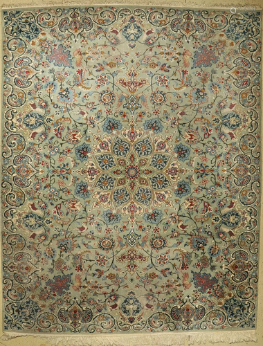 Kashan old, Persia, approx. 60 years, wool on cotton