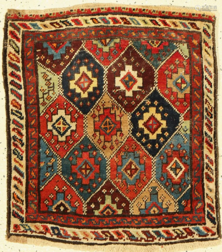 Shahsavan bag front, Persia, around 1920, woolon wool