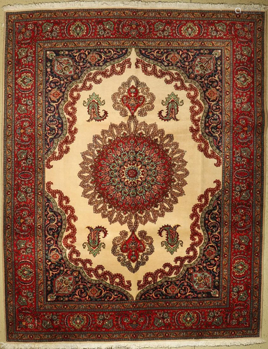 Old Tabriz, Persia, approx. 50 years, wool on cotton