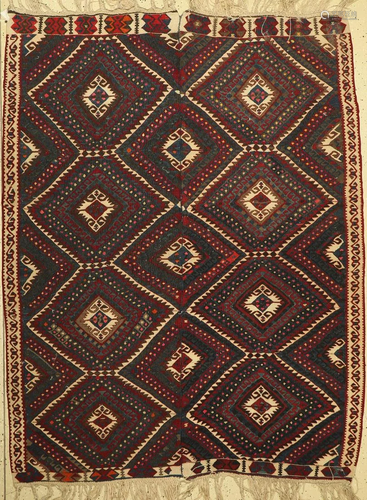 Malatya Kilim (two panels), Turkey, around 1950, wool