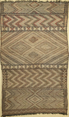Moroccan kilim, approx. 50 years, cotton, approx. 268
