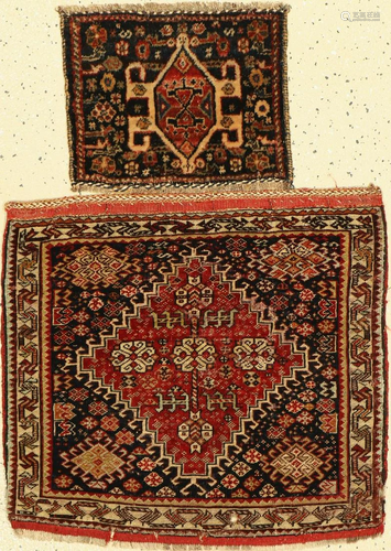 Mixed lot of 2 Ghashgai bag fronts, Persia, around 1900