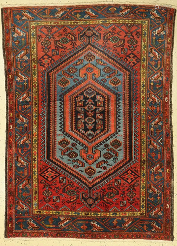 Hamadan old, Persia, around 1930, wool on cotton