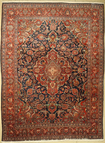 Kashan cork fine, Persia, around 1930, wool oncotton