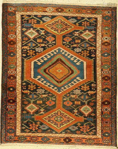 Garadjeh old, Persia, around 1940, wool on cotton