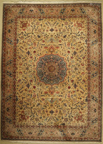 Tabriz fine, China, approx. 50 years, wool on cotton