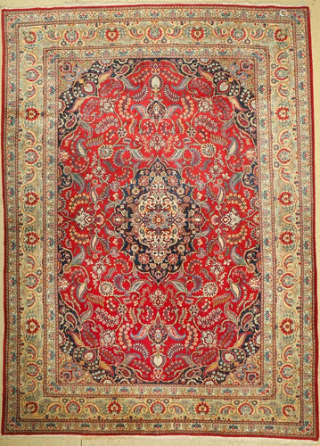 Kashan old, Persia, around 1950, wool on cotton