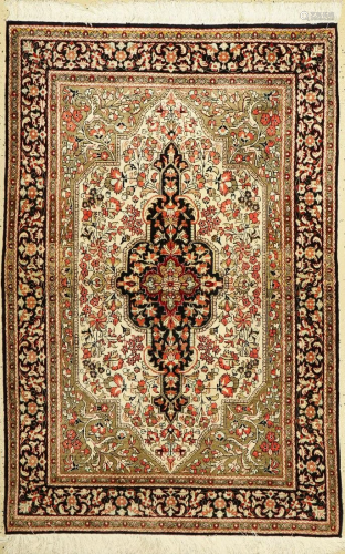 Qum silk old, Persia, approx. 60 years, pure natural