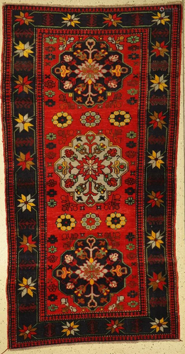 Kazak old, Caucasus, around 1940, wool on wool