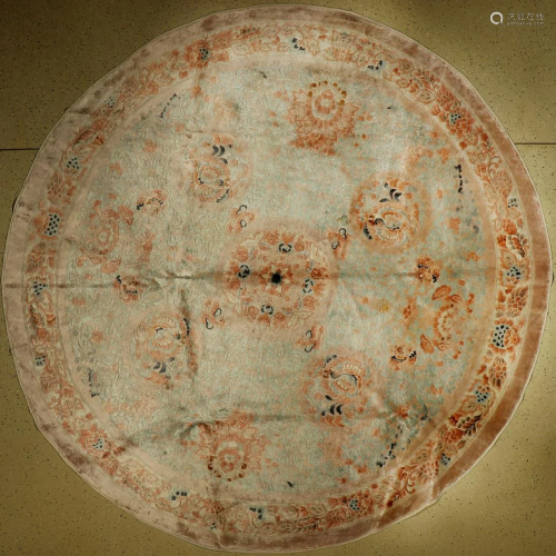 China silk fine round, approx. 50 years, pure natural