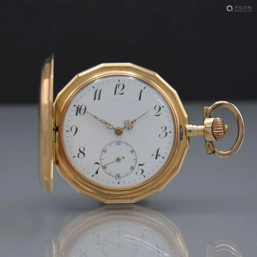 14k pink gold hunting cased pocket watch