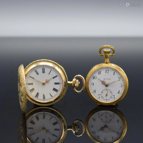 ZENITH / anonymous set of 2 gold ladies pocket watches