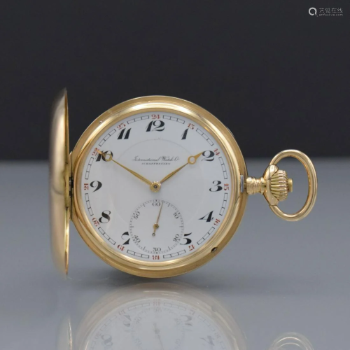 IWC 14k yellow gold hunting cased pocket watch