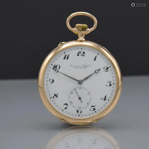 IWC 14k pink gold open face pocket watch