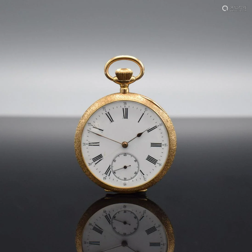 FRAM 18k pink gold open face pocket watch